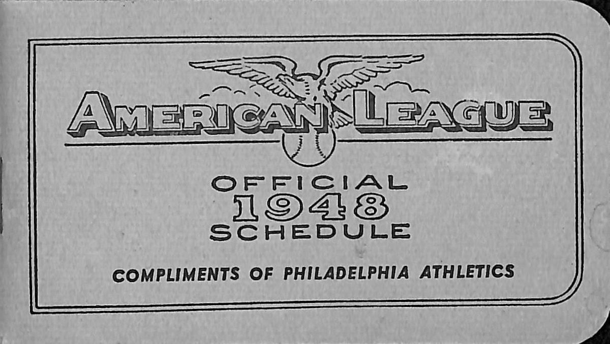 1948 Philadelphia Athletics American League 2x4 Pocket Schedule 189482