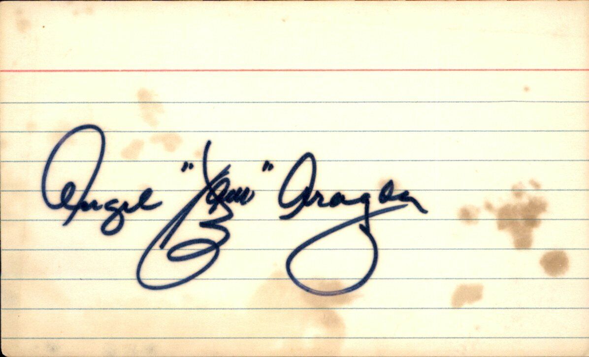 Jack Aragon New York Giants d.1988 Signed/Autographed 3x5 Index Card 162598