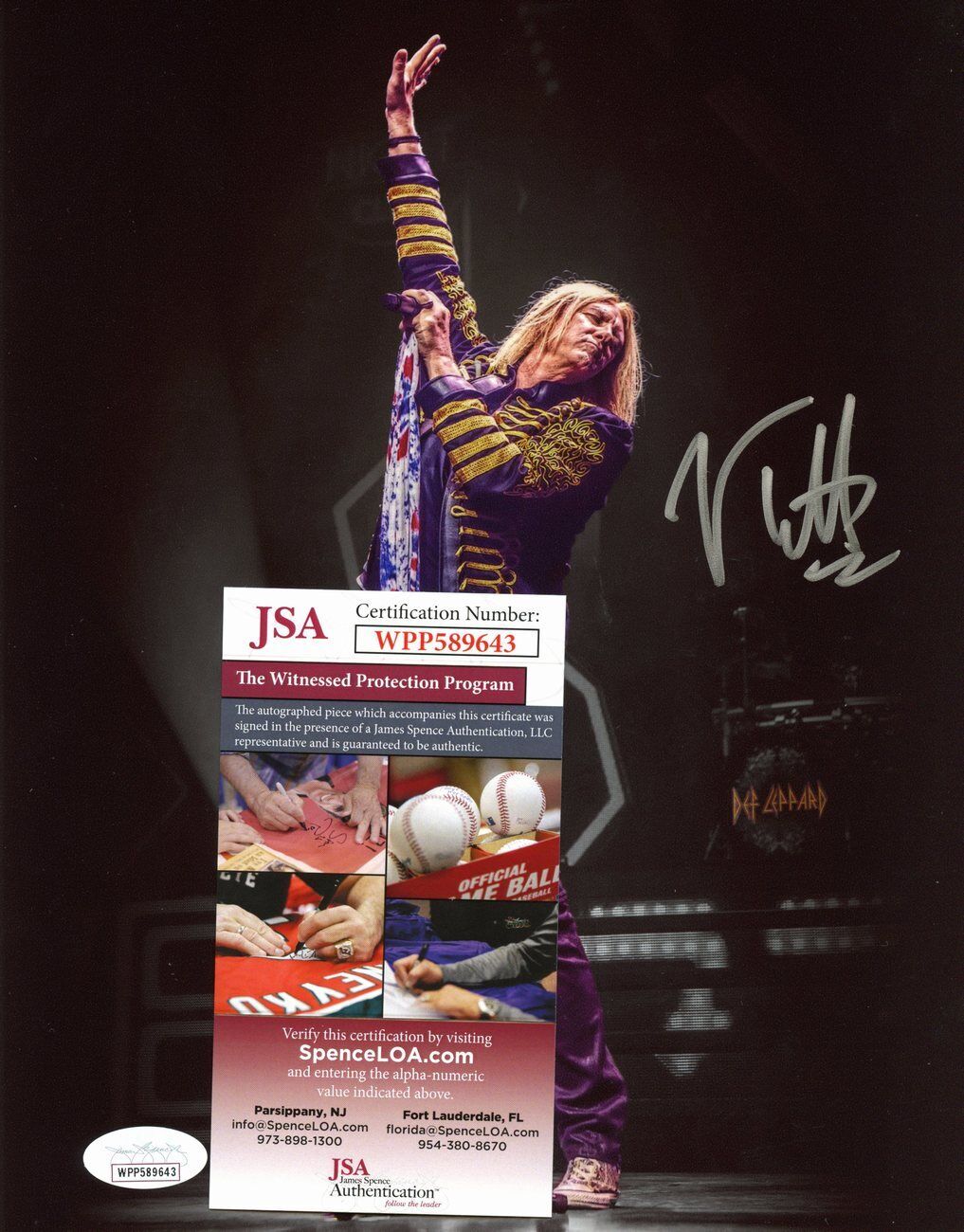 Joe Elliott Autographed 8x10 Photo Def Leppard JSA