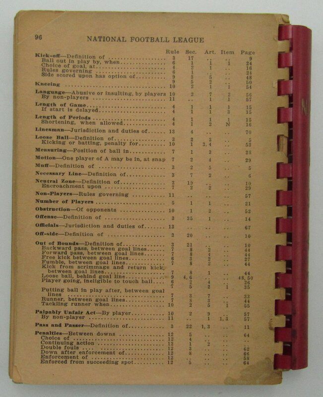 1942 NFL Records & Rules Manual Original 128235