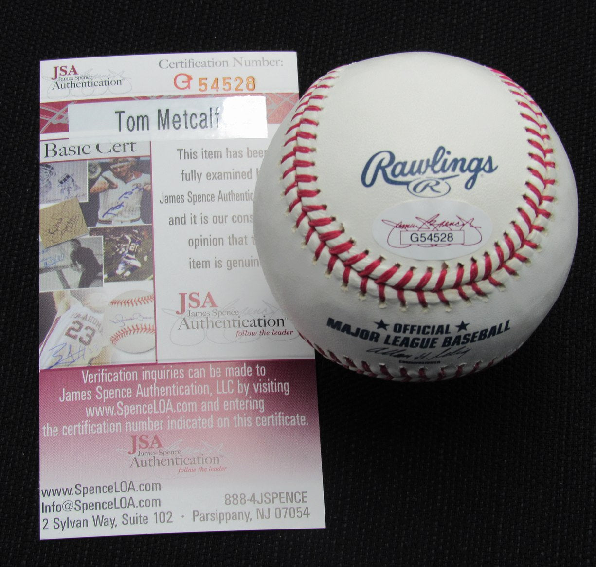 Tom Metcalf Signed/Auto Yankees 100th OML Baseball JSA 186912