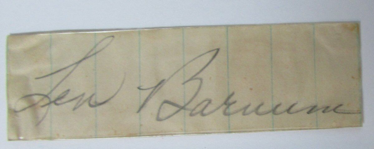 Len Barnum WV Wesleyan/ NY Giants /Eagles Signed Cut PSA/DNA 145020