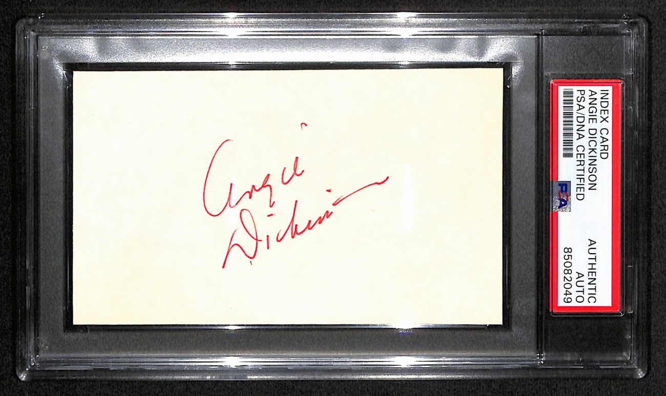 Angie Dickinson Actress Signed/Auto 3x5 Index Card PSA/DNA 187432