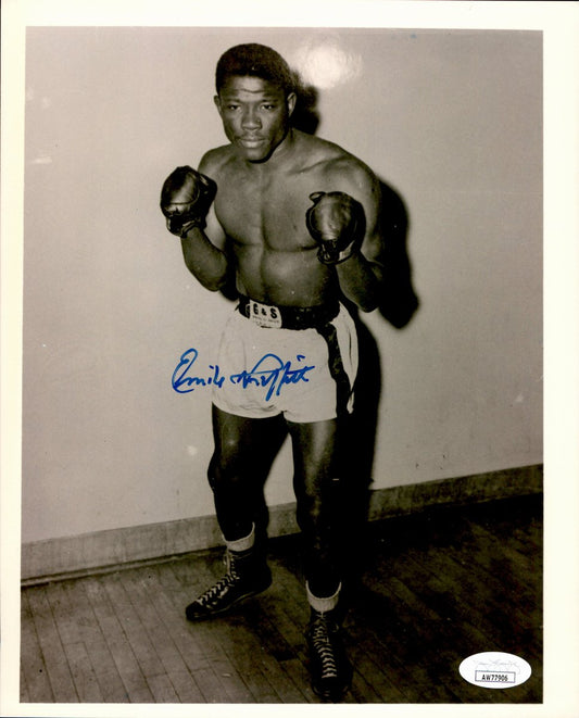 Emile Griffith Signed/Autographed 8x10 B/W Boxing Photo JSA 191038