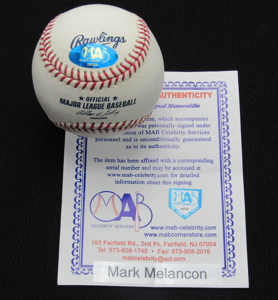 Mark Melancon Signed/Auto Yankees 100th OML Baseball MAB Inscr 187054
