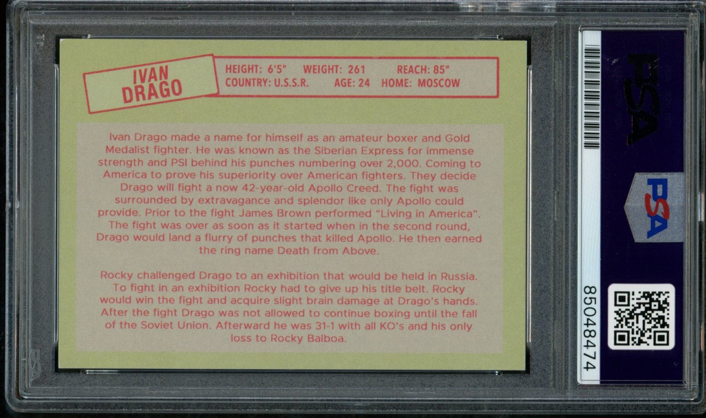 Dolph Lundgren Autographed Rocky IV Ivan 1985 Topps Card PSA/DNA GEM MINT 10
