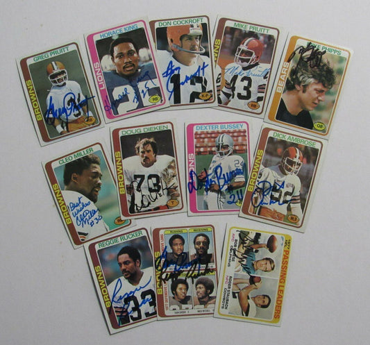 Lot of 12 Signed/Auto 1978 Topps Football Cards Browns Lions Bears Griese 166766