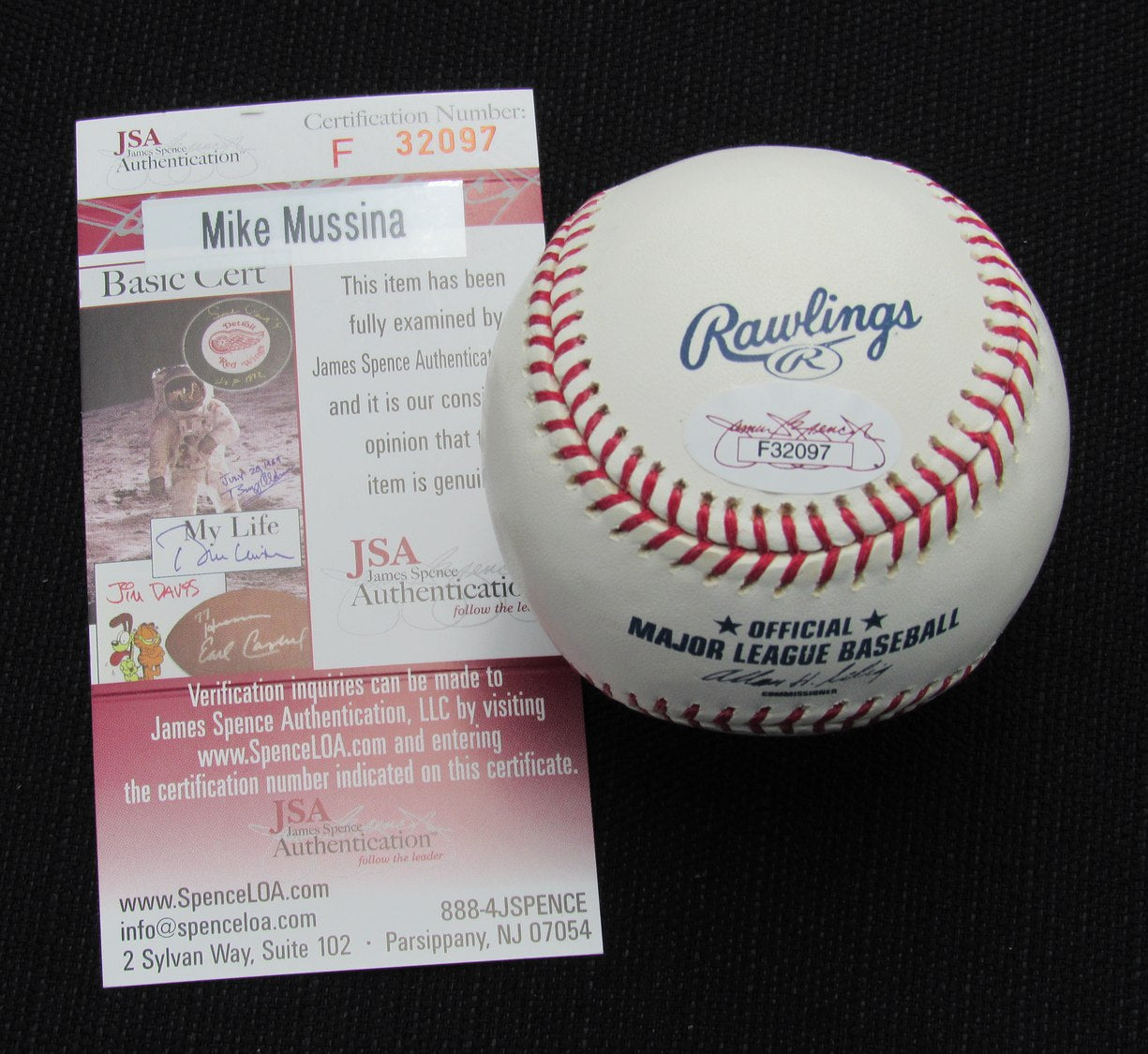 Mike Mussina Signed/Auto Yankees 100th OML Baseball JSA 186794