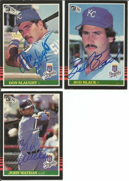 Lot of 4 Kansas City Royals Signed/Autographed 1985 Donruss Trading Cards 151027
