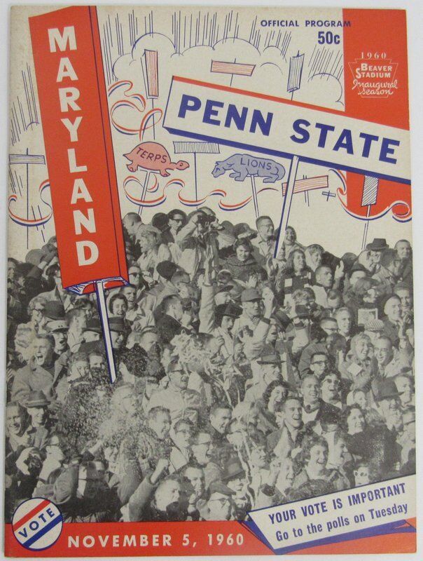 1960 Maryland vs. Penn State Nittany Lions Football Program 137697