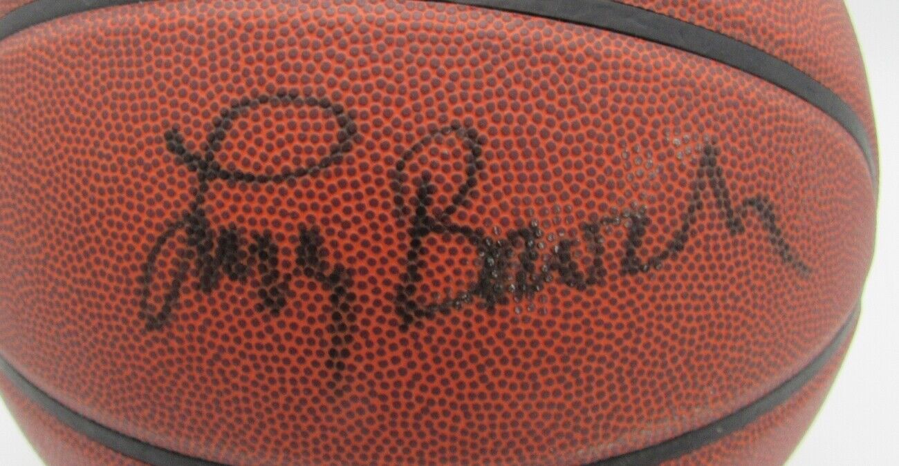 Larry Brown HOF Signed Kansas/Spurs/76ers Spalding Basketball Beckett 151727