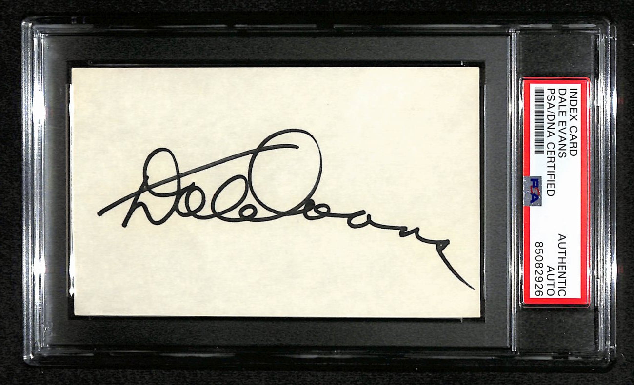 Dale Evans Signed 3x5 Index Card Actress/Singer "Roy Rogers" PSA/DNA 184356