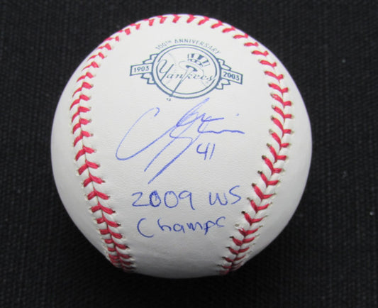 Chad Gaudin Signed/Auto Yankees 100th OML Baseball JSA Inscr 186627