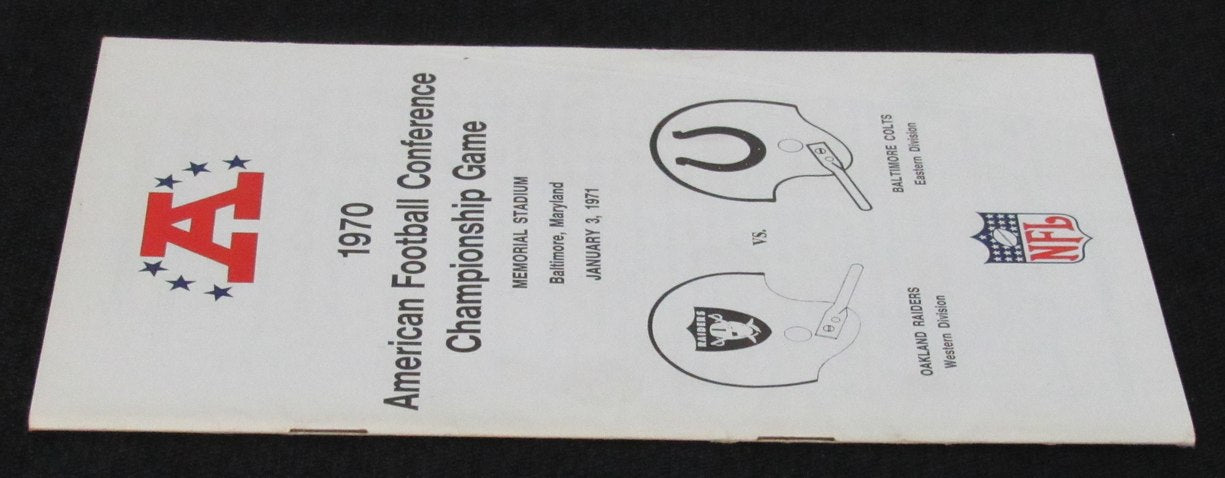 1970 NFL AFC Championship Game Media/Press Guide Raiders vs. Colts 188817