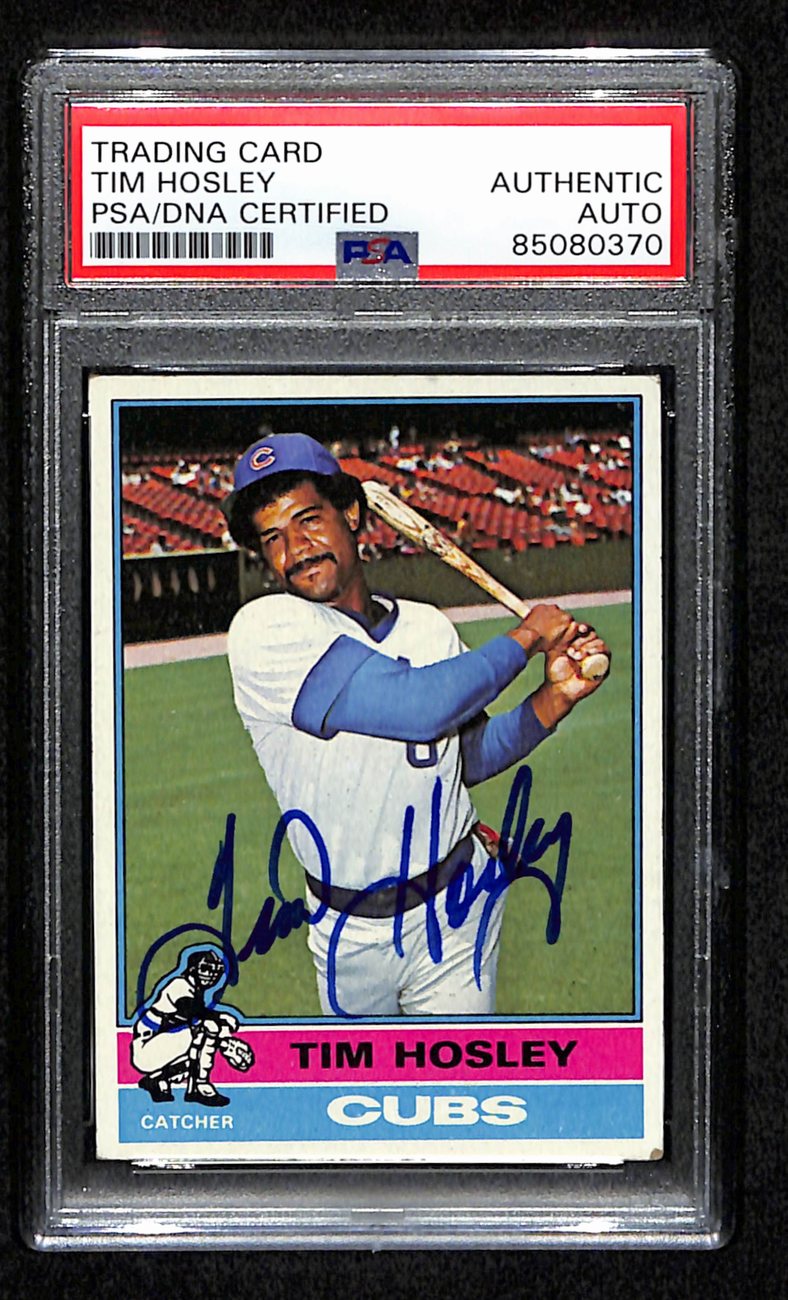 Tim Hosley Signed 1976 Topps Card #482 Chicago Cubs PSA/DNA 184430