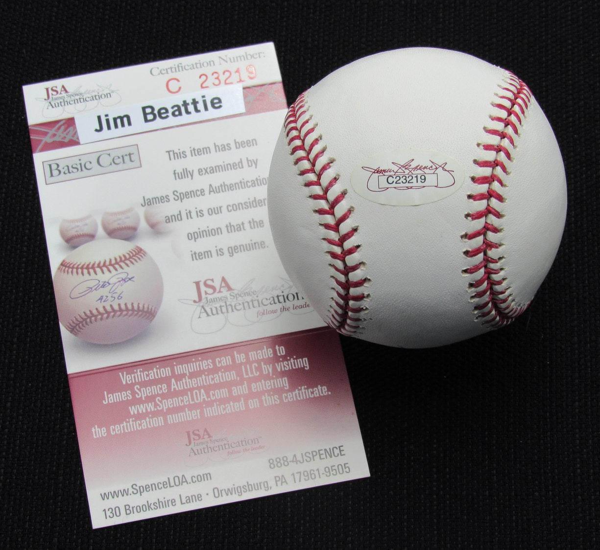 Jim Beattie Signed/Auto Yankees 100th OML Baseball JSA Inscr 186933