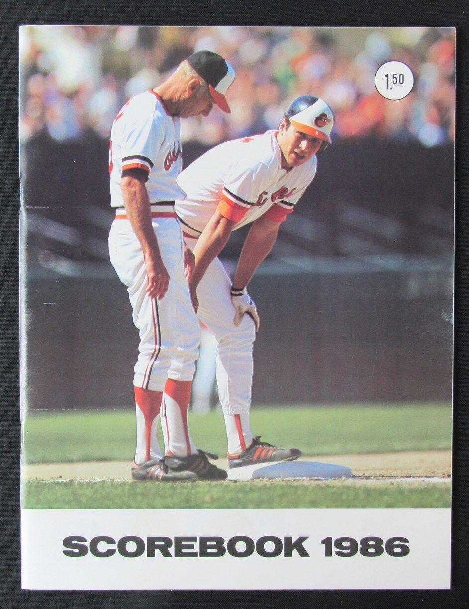 1986 Baltimore Orioles vs. Cleveland Indians Game Program Ripkens on Cover