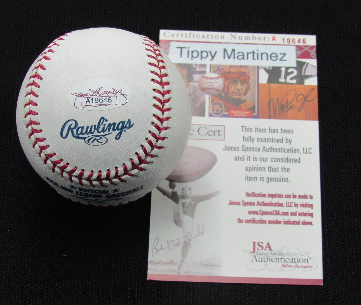 Tippy Martinez Signed/Auto Yankees 100th OML Baseball JSA 187009