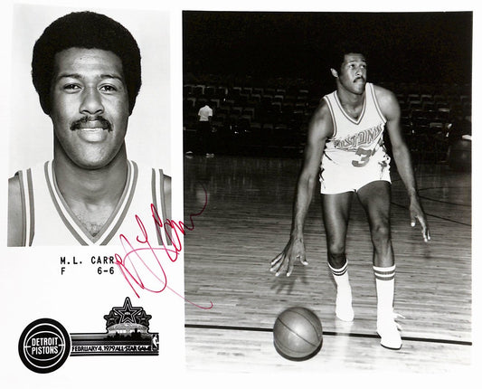 M.L. Carr Detroit Pistons Vintage Team Issued Signed/Auto 8x10 Photo 189134