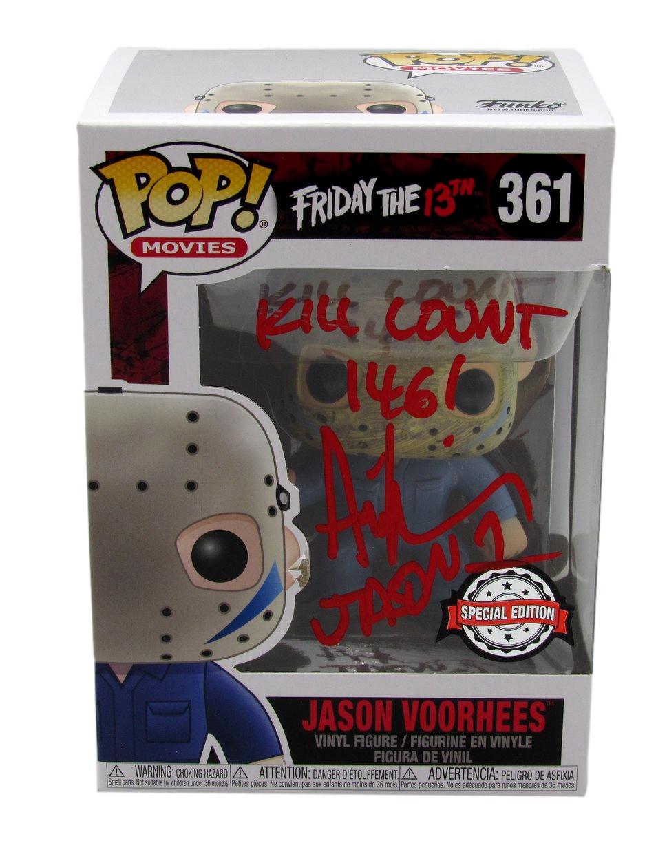 Ari Lehman Signed/Insc Funko Pop! #01 "Friday the 13th" Signed in Red JSA 190711