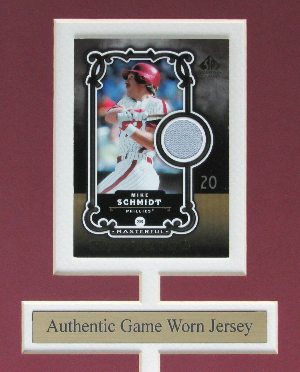 Mike Schmidt Phillies 8x10 Photo & Game Worn Jersey Card Framed 161741