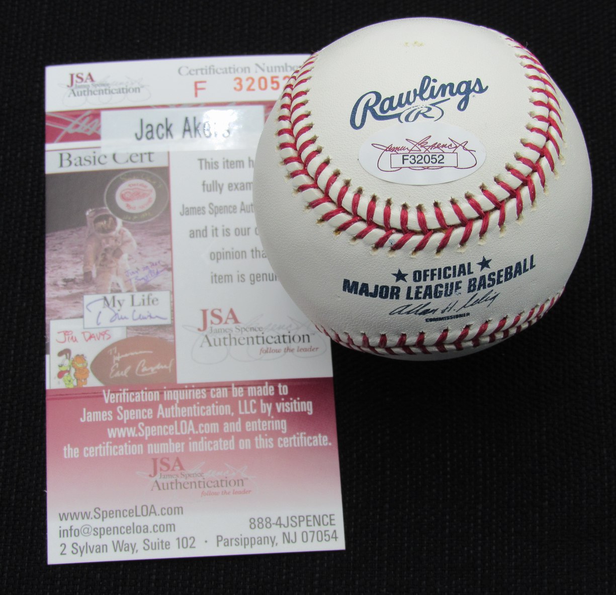 Jack Akers Signed/Auto Yankees 100th OML Baseball JSA 186697