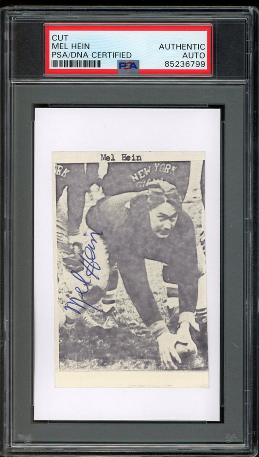 Mel Hein HOF Signed/Auto Cut Photo on 3x5 Card New York Giants PSA/DNA 188257
