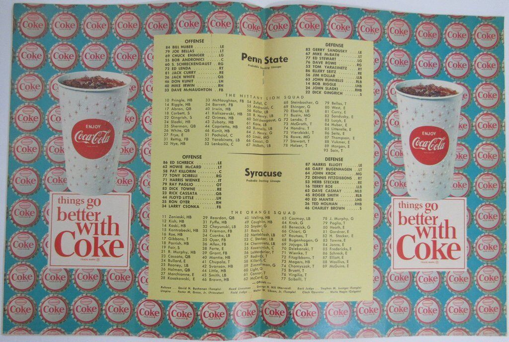 1965 Penn State Nittany Lions vs. Syracuse Football Program 137838