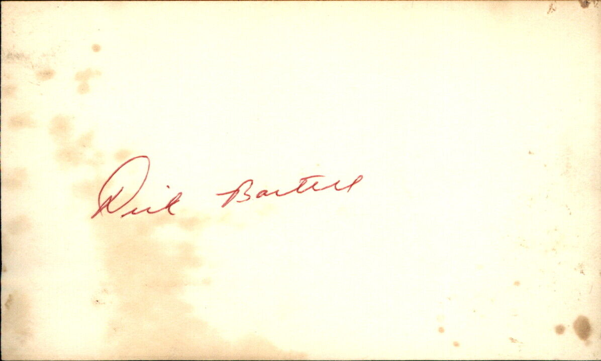 Dick Bartelli New York Giants d.1995 Signed/Autographed 3x5 Index Card 162626