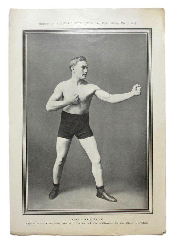 1913 National Police Gazette Magazine Bud Anderson 11x15 Supplement Poster
