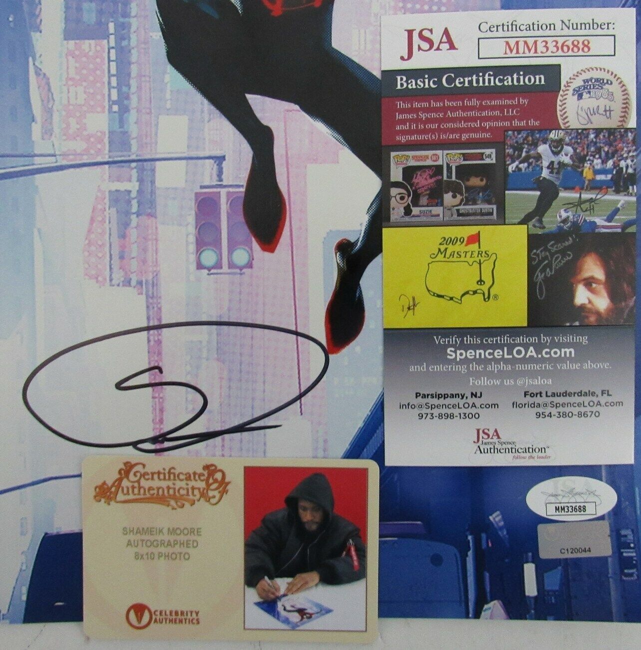 Shameik Moore Spider-Man Signed 8x10 Print Into the Spider-Verse JSA 158203