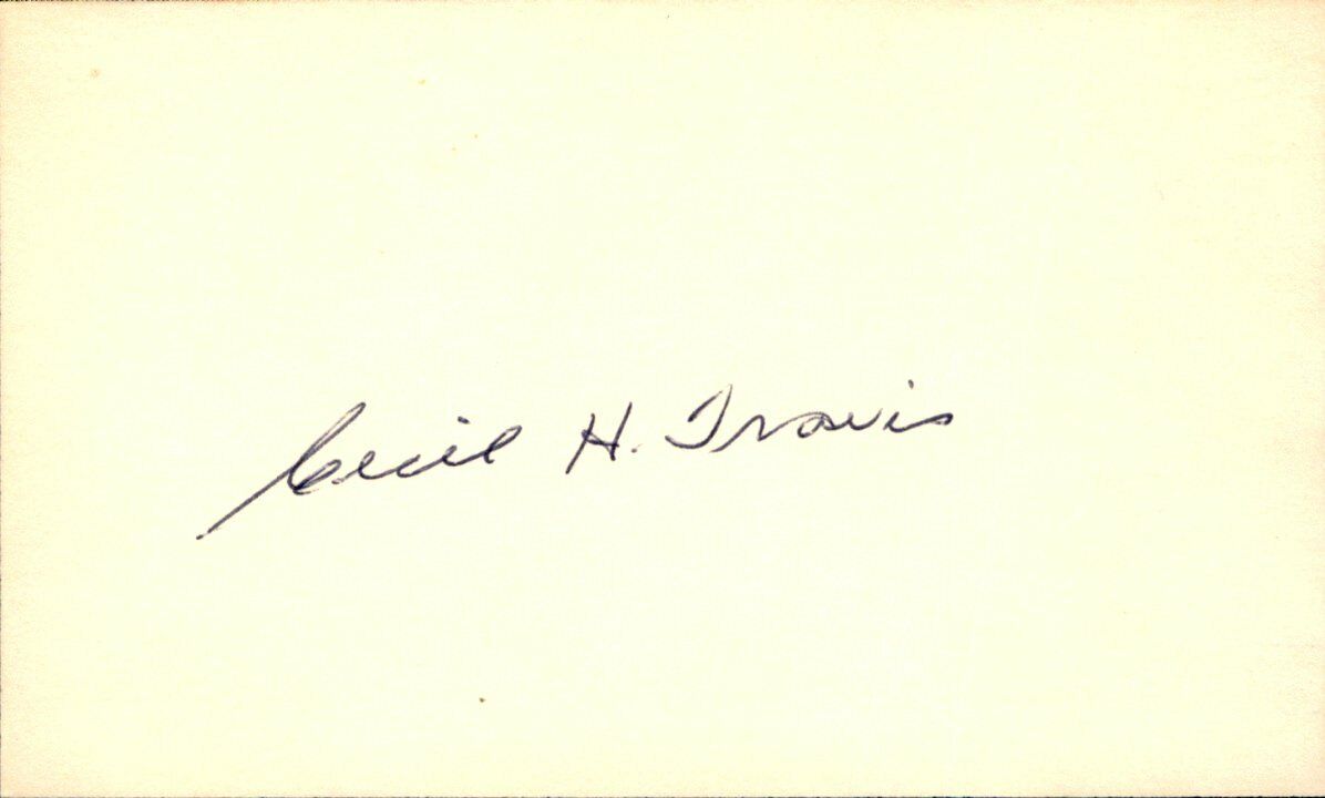 Cecil Travis Washington Senators d.2006 Signed/Autogaphed 3x5 Index Card 162559