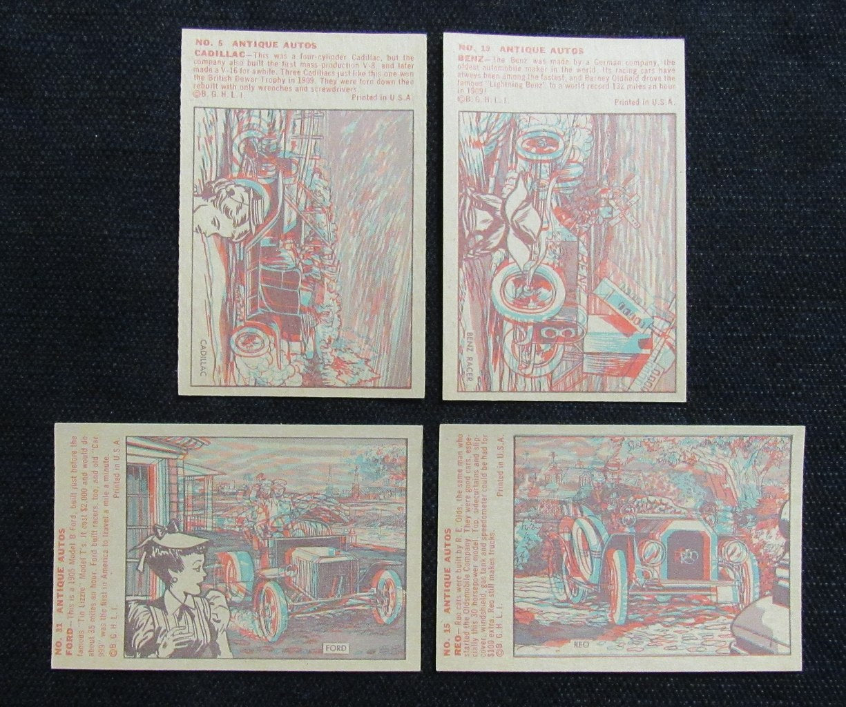 1953 Bowman Antique Automobiles Complete Set (48) Cadillac, Ford 189828