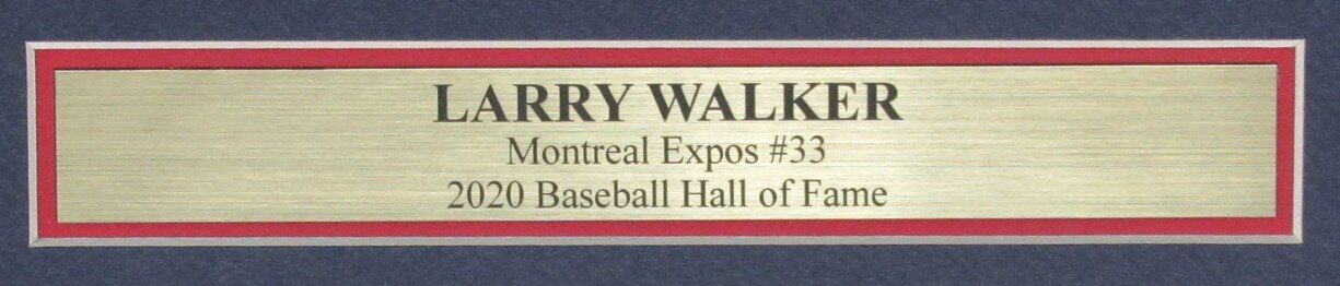 Larry Walker HOF Autographed 11x14 Photo Montreal Expos Framed Beckett