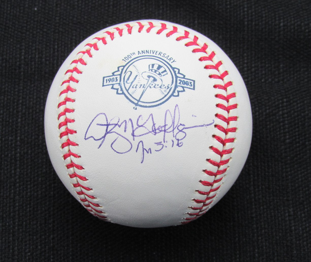 Andy McGaffigan Signed/Auto Yankees 100th OML Baseball JSA 186771