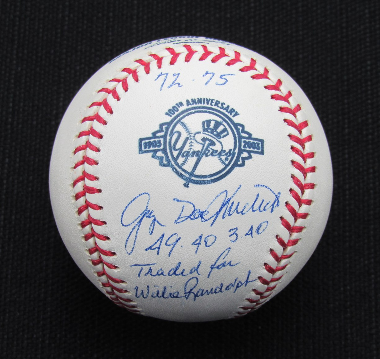 George "Doc" Medich Signed/Auto Yankees 100th OML Baseball JSA 186753