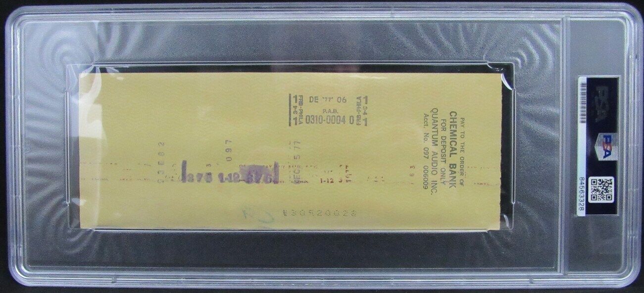 Joe Frazier Boxing Champ Signed/Autographed 1977 Bank Check PSA/DNA 167505