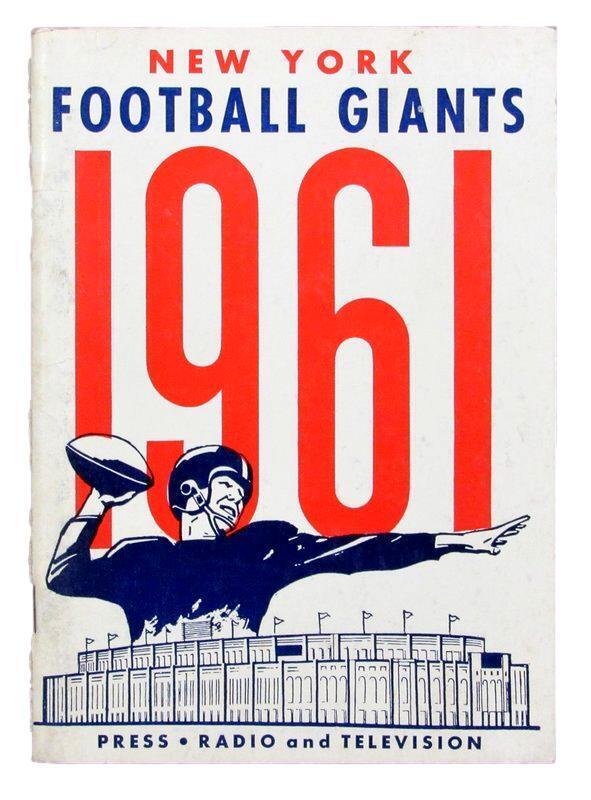 Vintage 1961 New York Football Giants Press TV Radio Media Guide