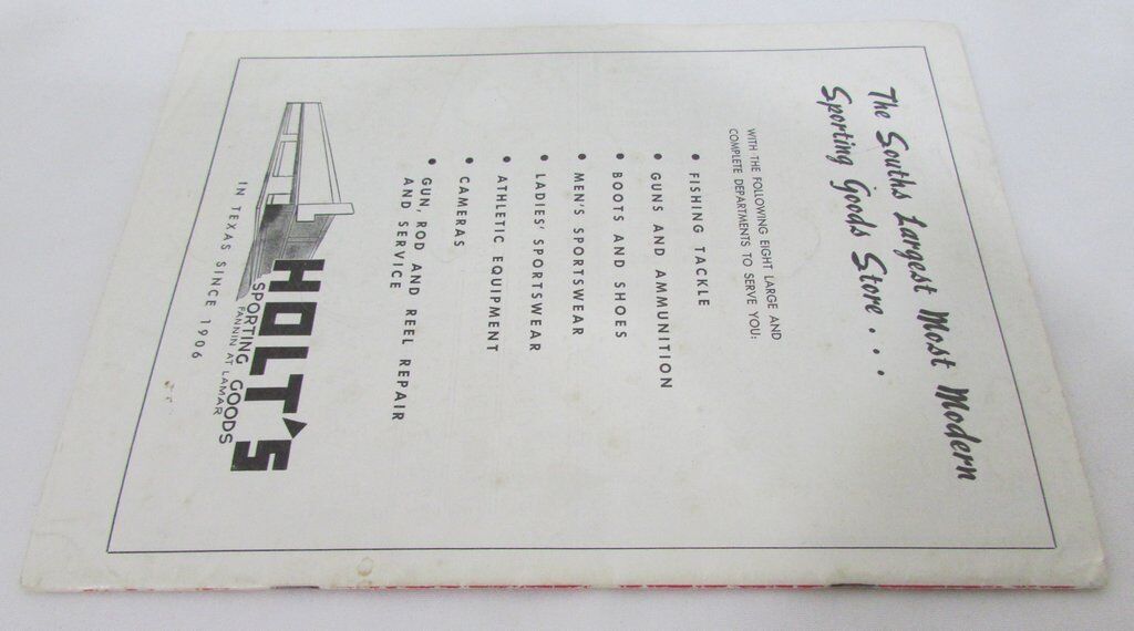 11/13/1948 Houston Cougars Vs. North Texas State Official Football Program