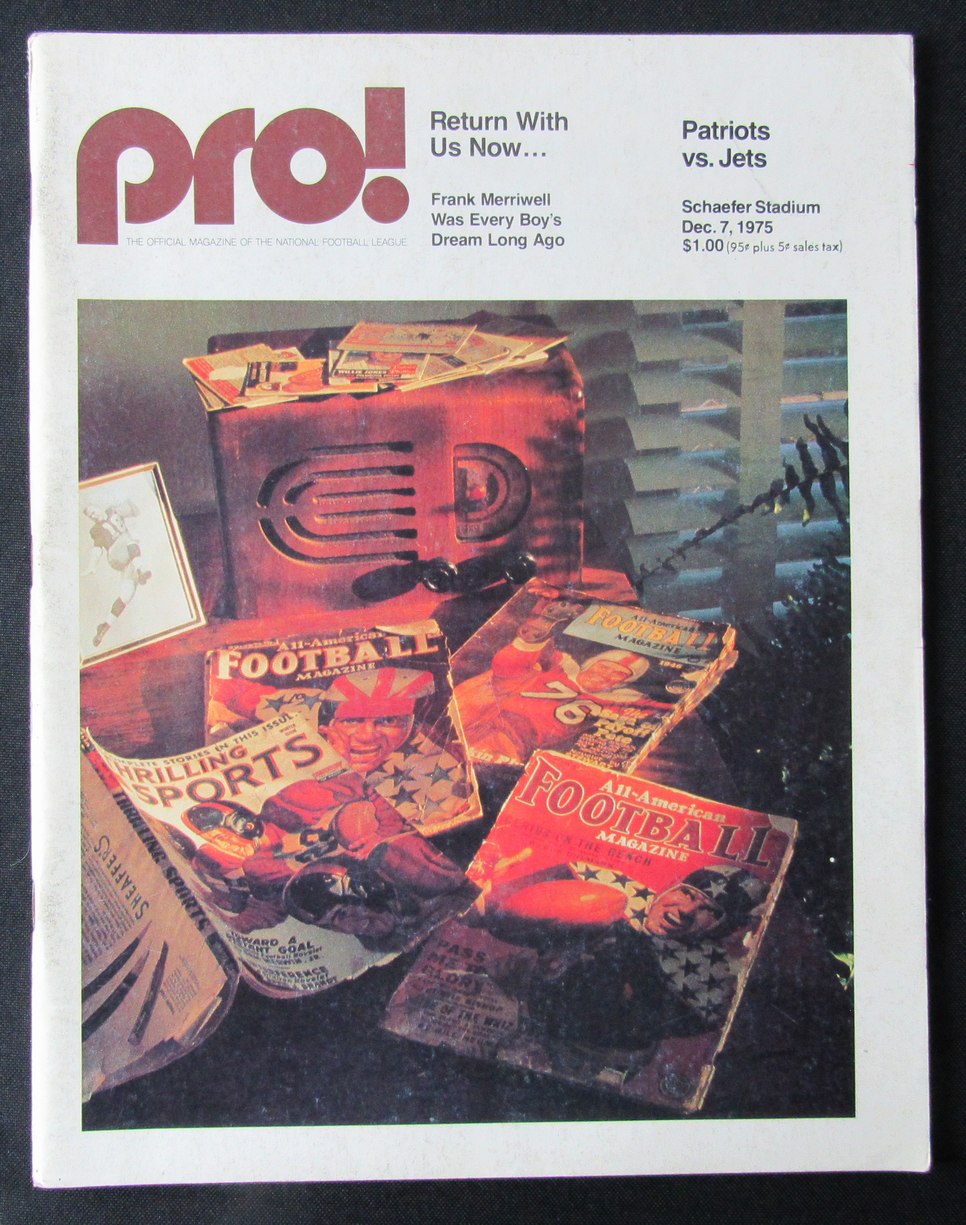 1975 New England Patriots vs. New York Jets Football Game Program 176269
