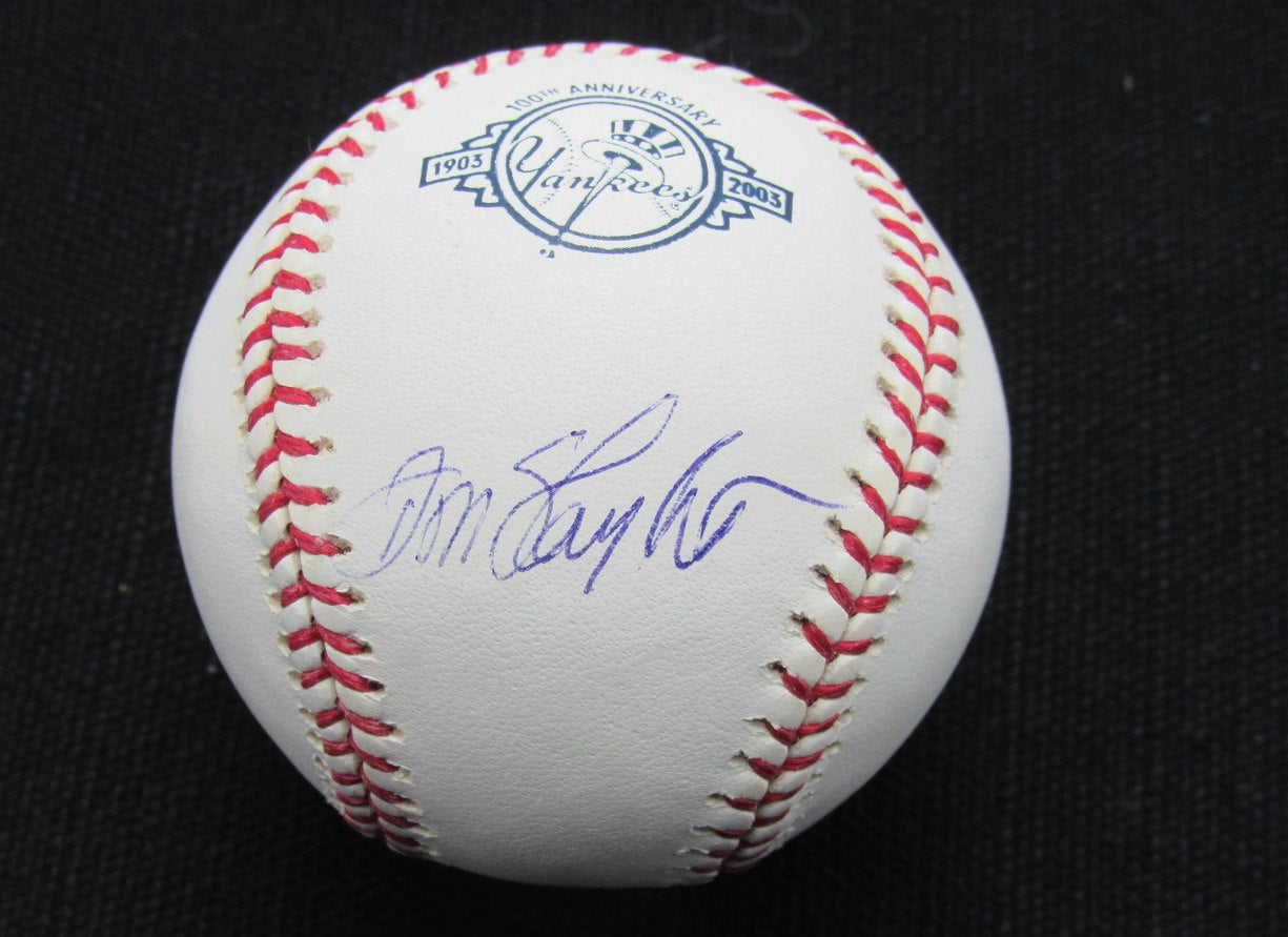 Don Slaught Signed/Auto Yankees 100th OML Baseball MAB 187093