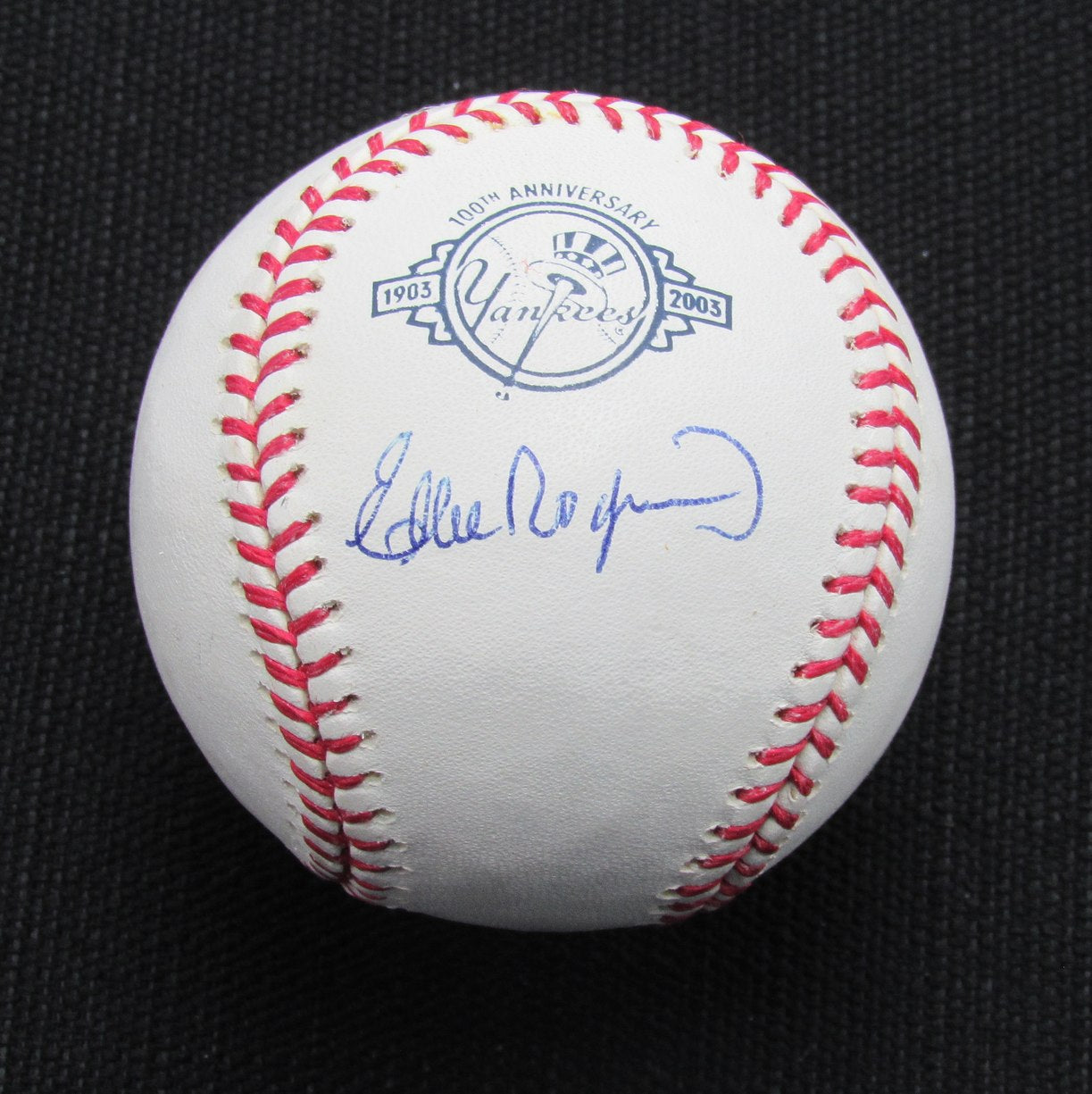 Ellie Rodriquez Signed/Auto Yankees 100th OML Baseball MAB 187058