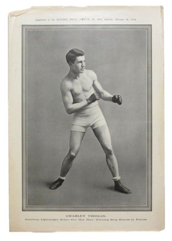 1914 National Police Gazette Magazine Charley Thomas 11x15 Supplement Poster