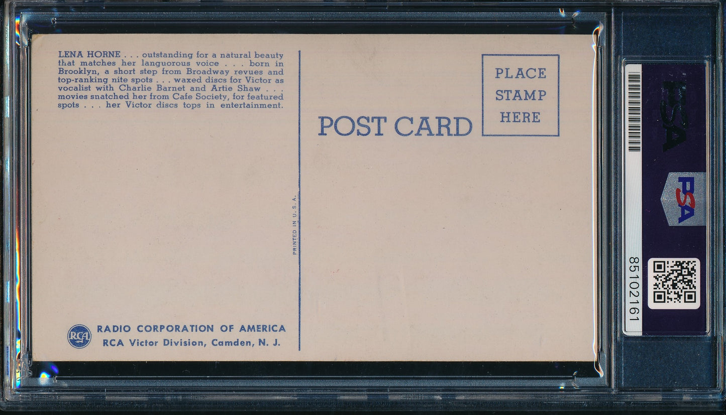 Lena Horne Signed/Auto 1940's RCA Victor Postcard UNPOSTED PSA/DNA 186347