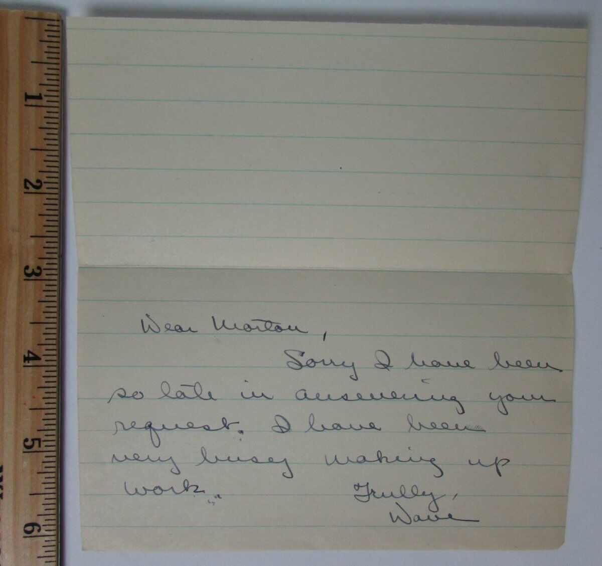 David Rankin Purdue Boilermakers Signed Handwritten Note PSA/DNA 145045