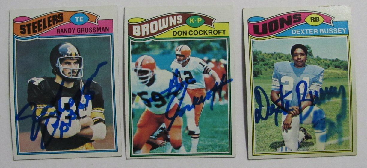 Lot of 6 1977 Topps Signed/Auto Football Cards Browns Lions Steelers 166764