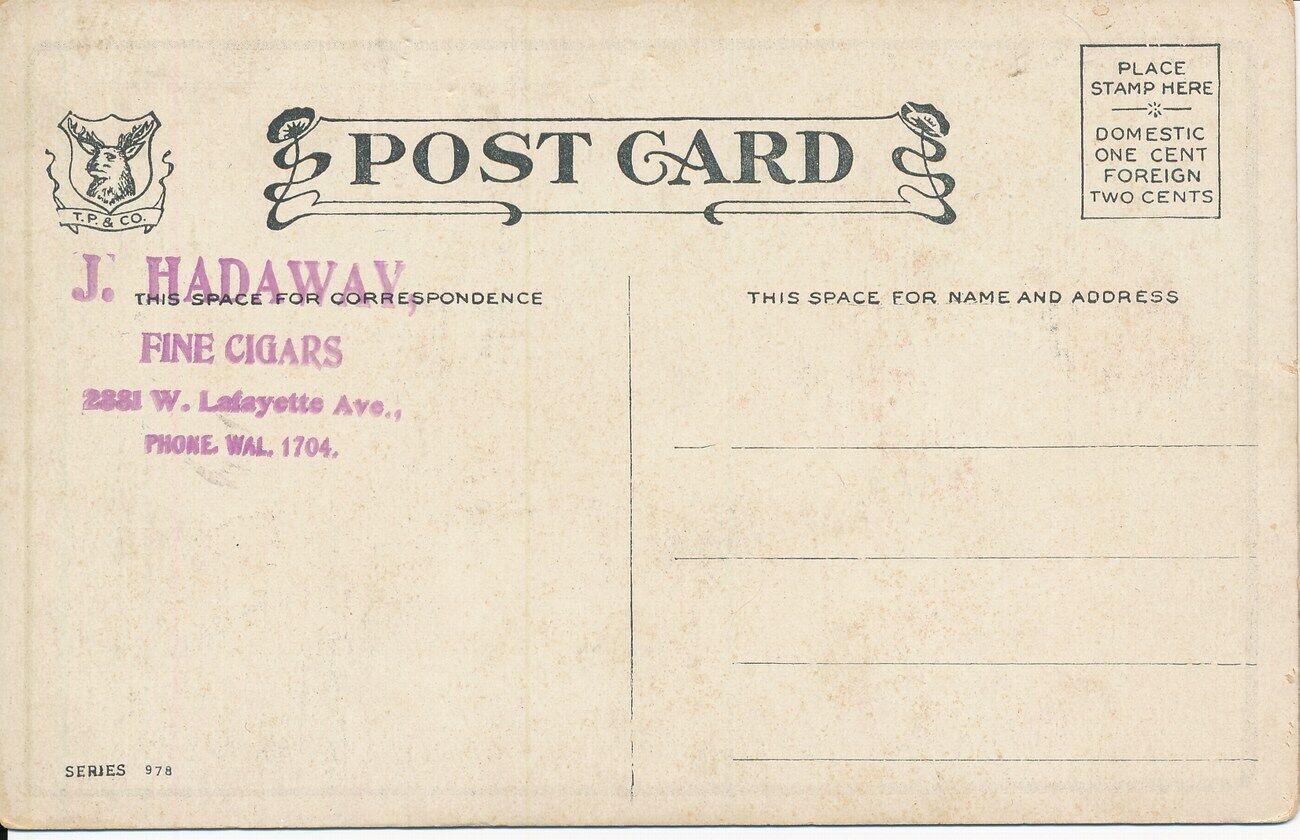 Vintage Football Themed Post Card "A Rush to Centre My Favorite Play" 148969