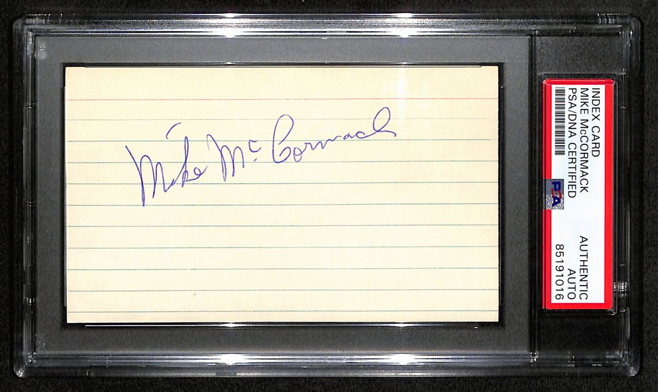 Mike McCormack HOF Signed/Auto 3x5 Index Card Cleveland Browns PSA/DNA 187456