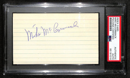 Mike McCormack HOF Signed/Auto 3x5 Index Card Cleveland Browns PSA/DNA 187456
