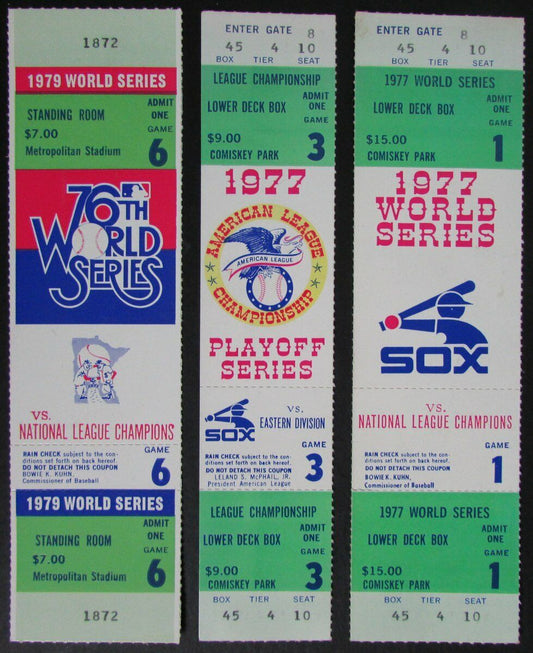 1977 Chicago White Sox Phantom World Series Full Mint Tickets 145455
